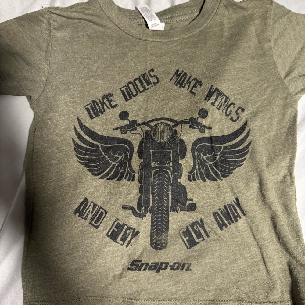 🛠️Snap On Kids Olive Green Graphic T-Shirt